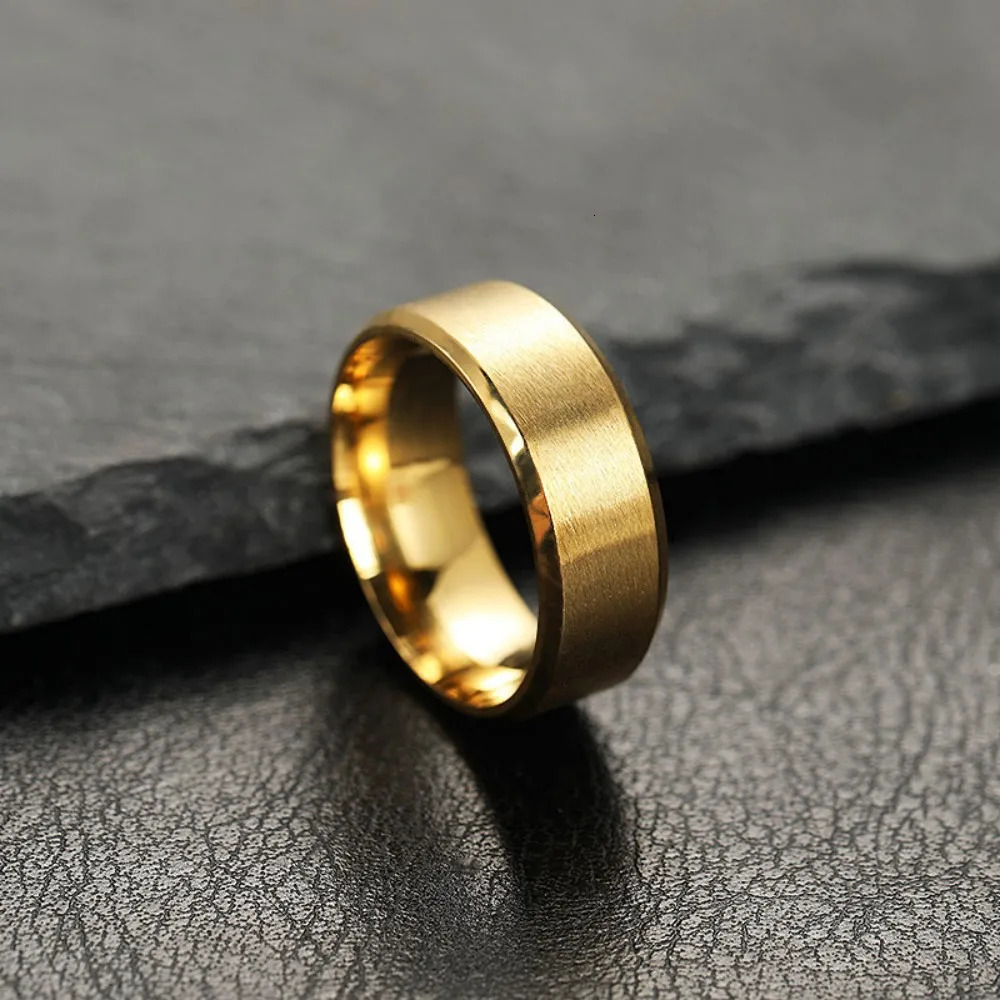 Fashion Charm Jewelry Ring for Men Women Stainless Steel Black Rings Wedding Engagement High Quality Matte Male Accessory 250107