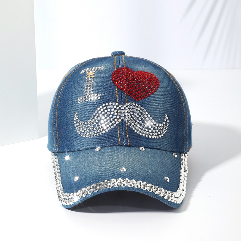 LOVE diamond baseball cap trend fashion diamond duck tongue cap female cowboy sunscreen letters decorated sun hat wholesale