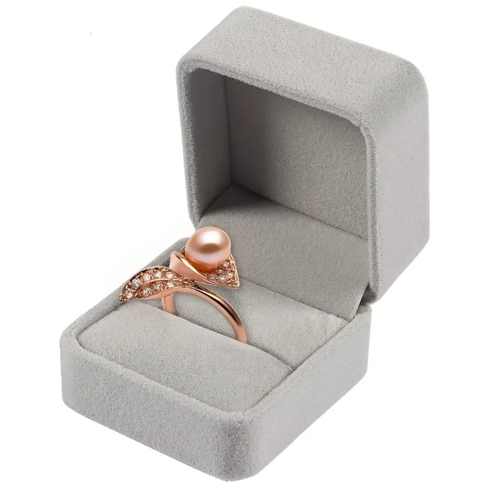 6PCS Square Velvet Ring Box Rings Earrings Studs Storage Organizer Jewelry Gift Case Romantic Proposal Wedding Ring Box 250106