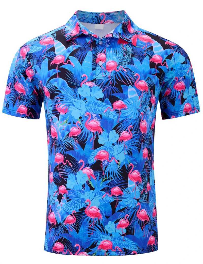 Fashion Men Polo Shirt 3d Hawaii Print Daily Casual Short Sleeve Loose Oversized T-Shirts Street Cool Tops Summer MenS ClothingXJ250108