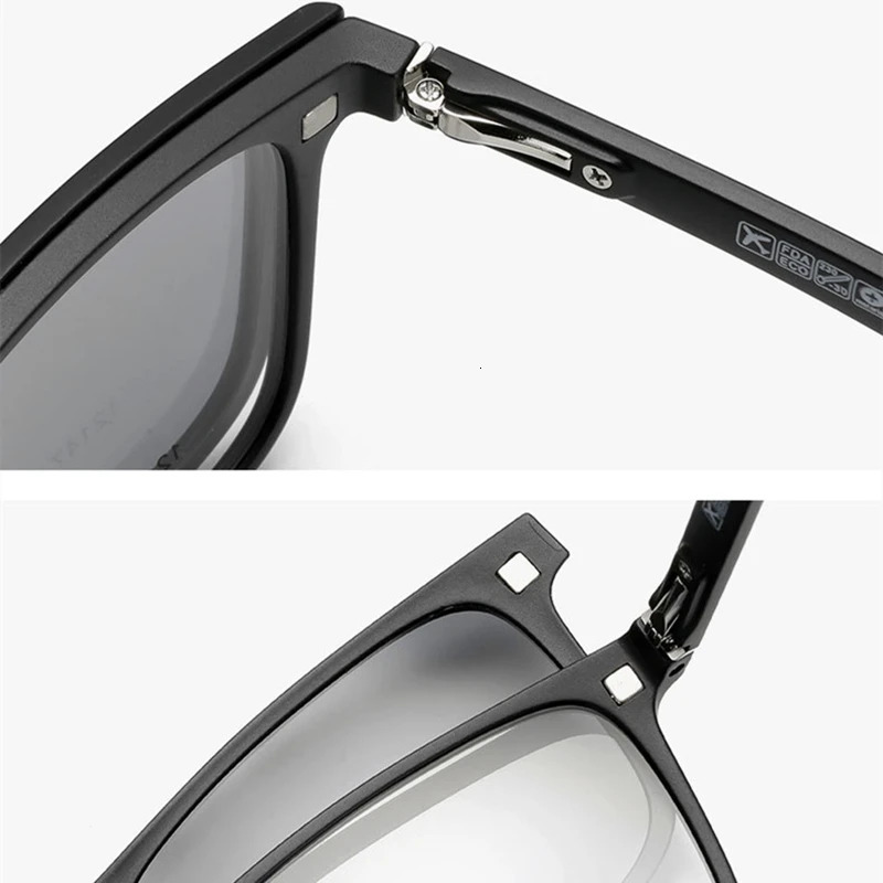 15 Polarized Magnetic Sleeve Glasses Frame Male Ultralight Myopia Square Frame Female Optical Prescription Sunglasses 12147 250107