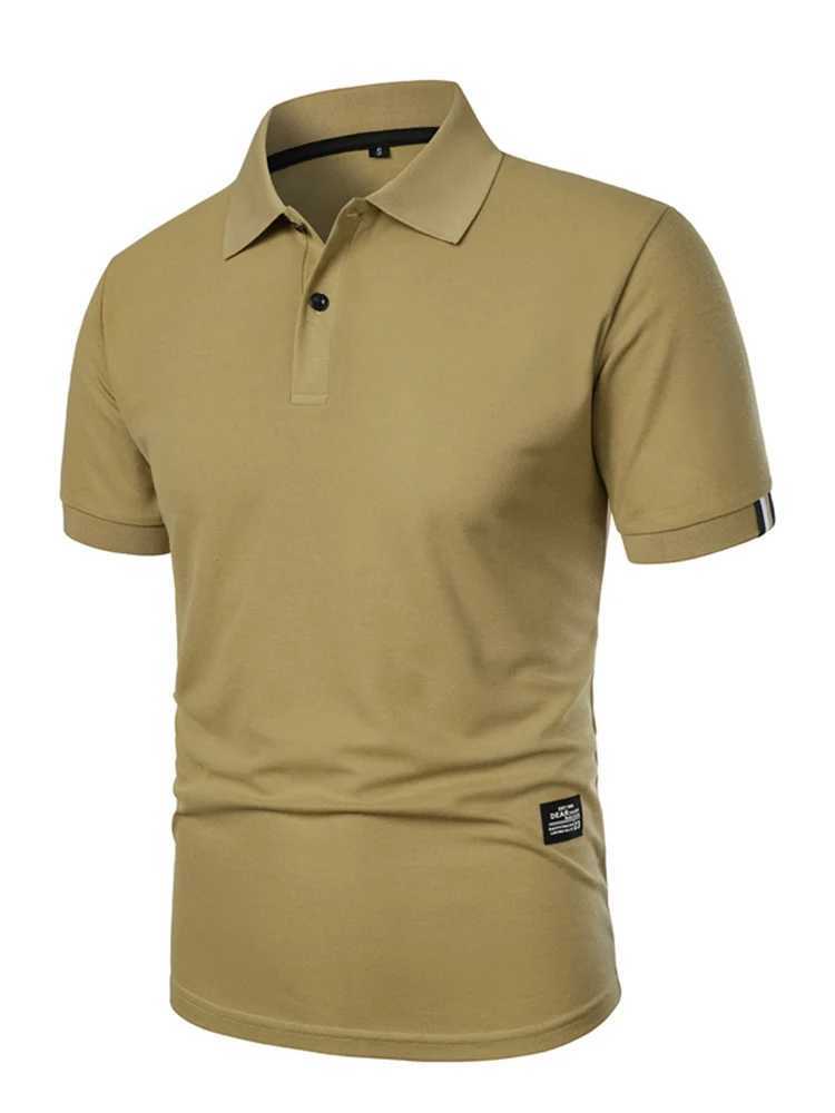 Mens solid color short-sleeved button-down T-shirt Casual top Casual fashion everyday solid color short-sleeved T-shirt casualXJ250108