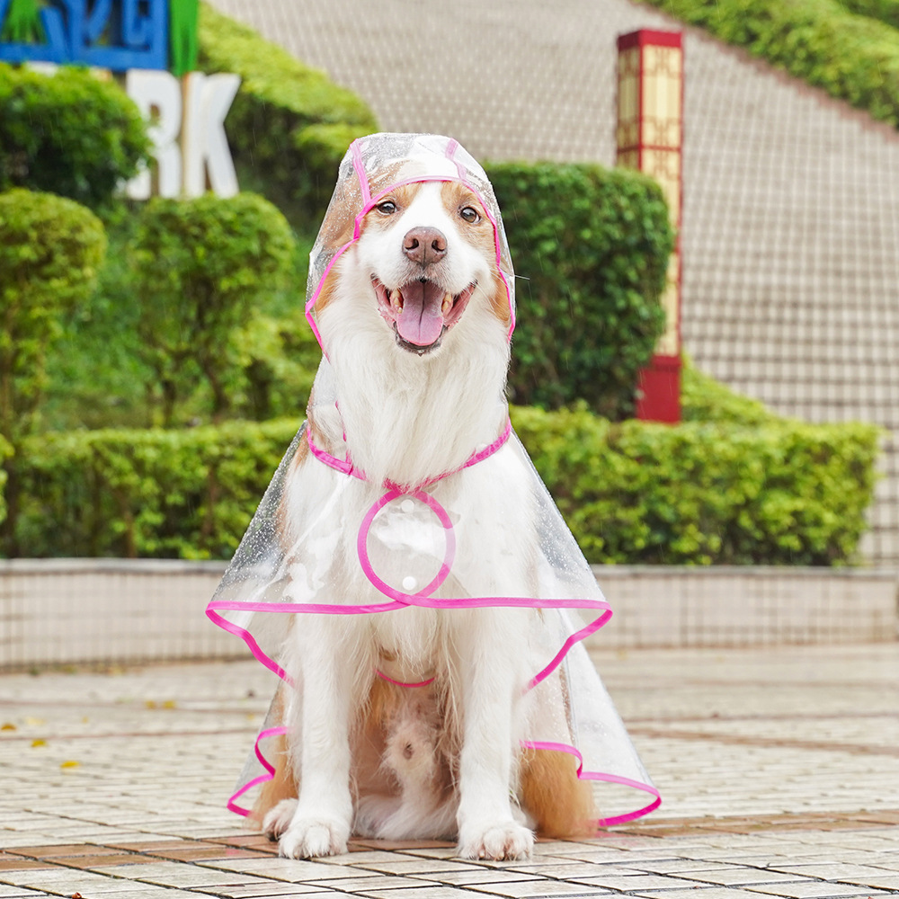 Pet big dog Clear outing raincoat Golden Retriever multi shepherd large dog clothing wholesale