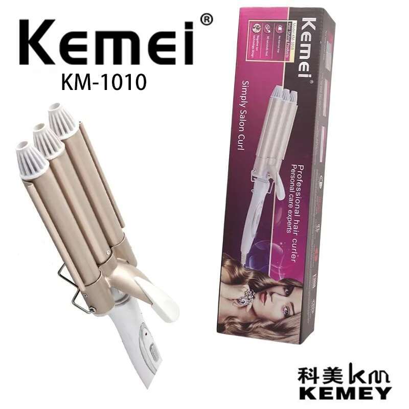 Electric Curler Waver Styler KM-1010 Curg Iron 2 In 1 Hair Straightener