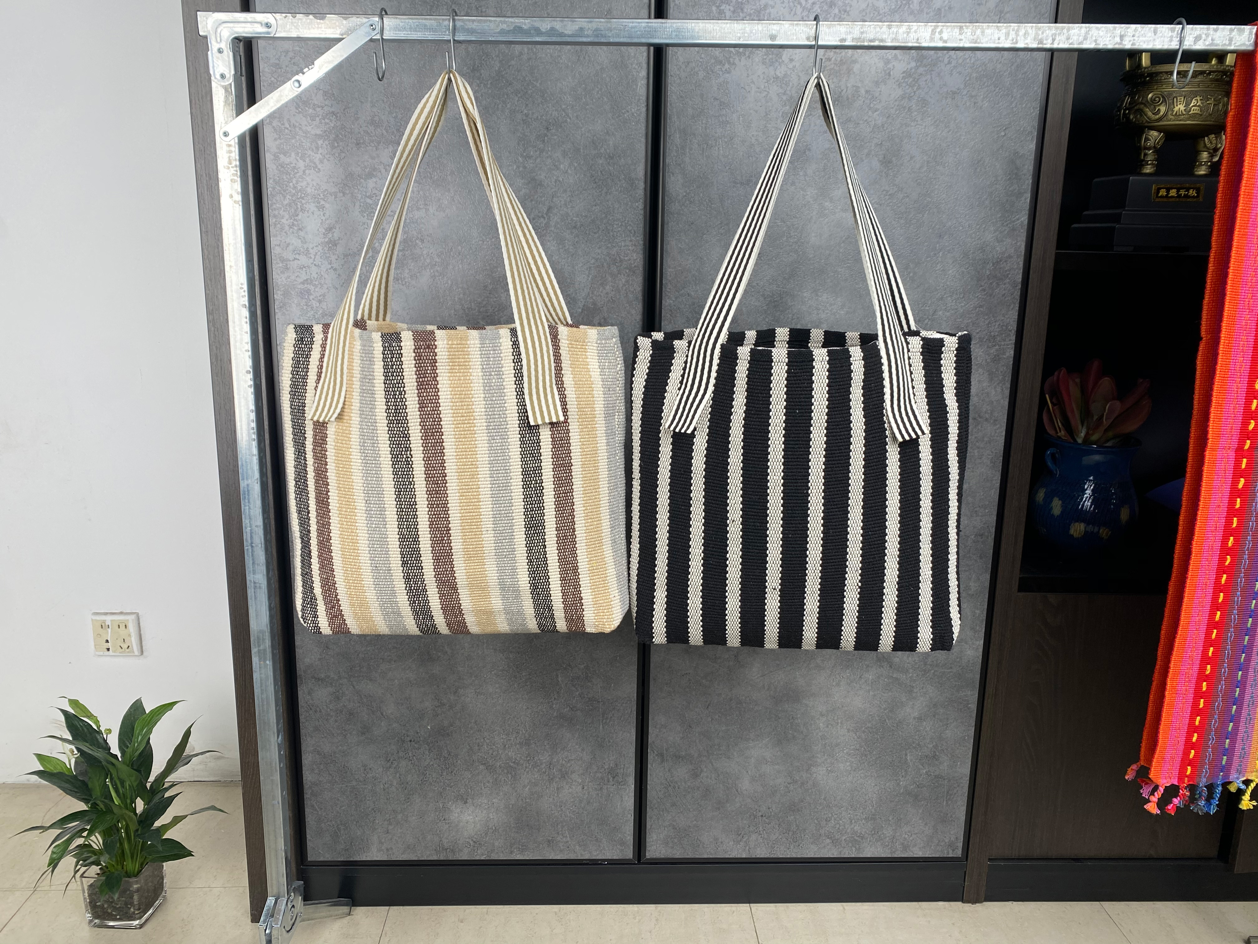 Authentic Rough Weave Textured Fabric Casual Backpack