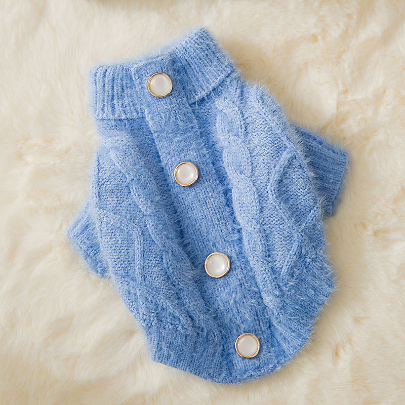Autumn and Winter Dog Knitwear, Imitation Mink Fur Cat Sweater, Small and Medium-sized Dog and Puppy Warm Leg Clothes, Pet Clothes
