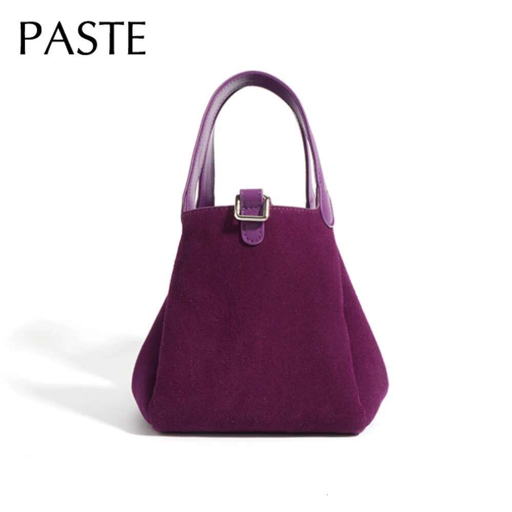2025 Winter Small Shopper Tote High-End Suede Cow Leather Women Handbag Simple Commuter Versatile Single Shoulder Crossbody Bag