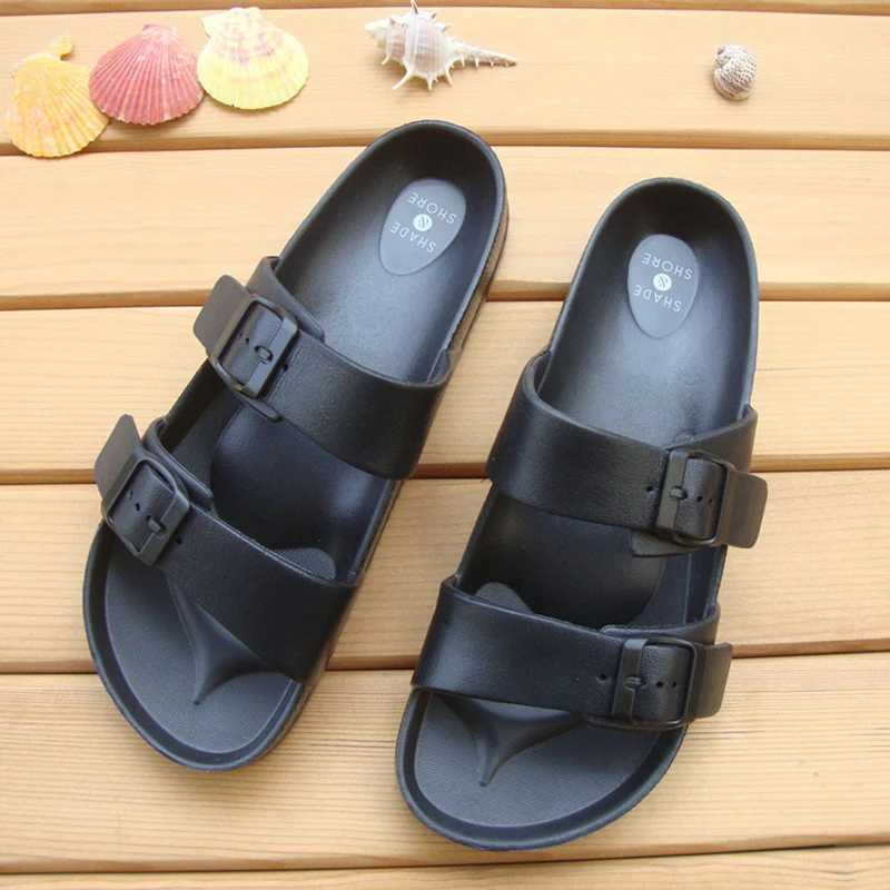 New Arrival Hot selling fashionable double button thick soft bottom platform slider womens open sole flip outdoor beach slider flat sandals T250108