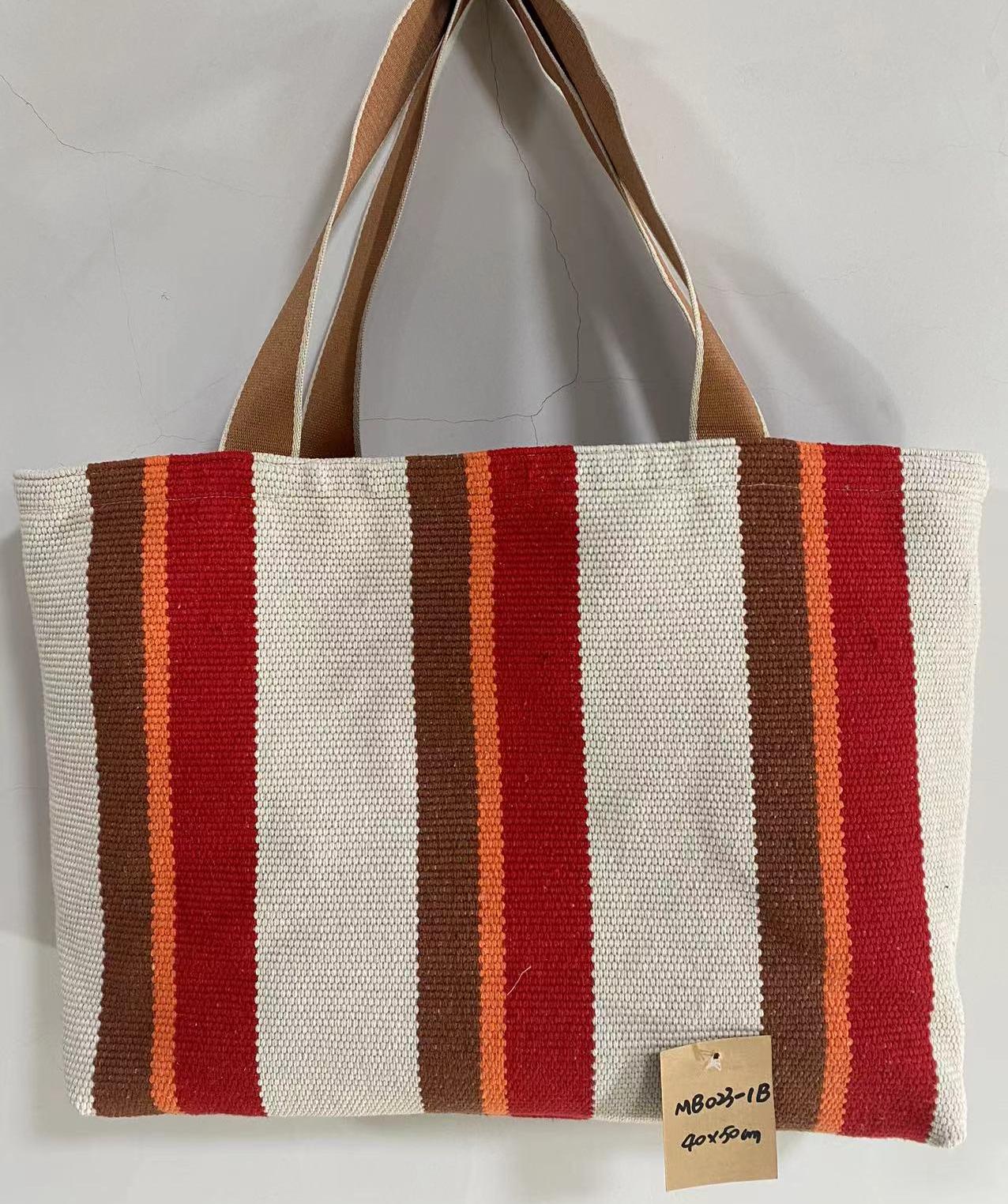 Vintage Handmade Coarse Cotton Shoulder Tote Bag