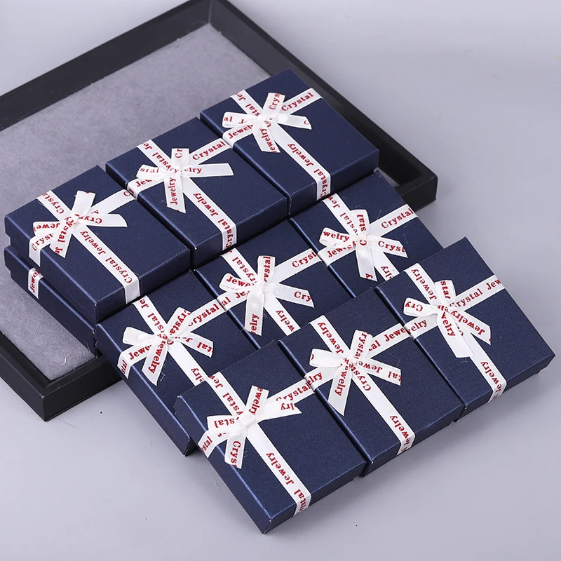 Wholesale 12pcs/lot Box Custom Jewelry Packaging Box Shiny Pink Cardboard Jewellery Box Earrings Ring Necklace Gift Wedding Box 250106