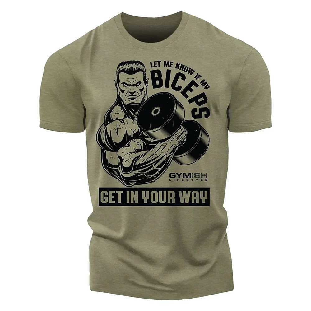 3D mens printed training T-shirt fun gym short sleeved T-shirt elastic breathable top M250411