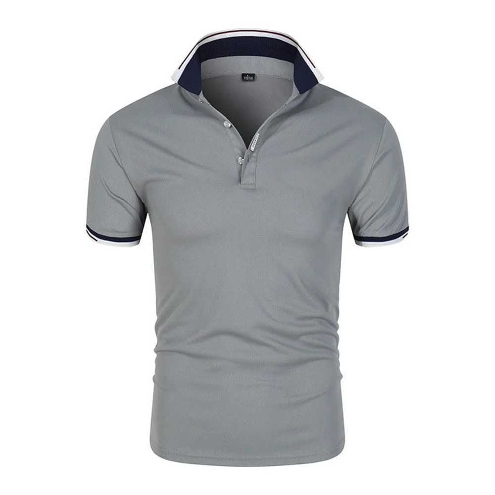 Fashion Men New Business Solid Polo Shirts Spring Autumn Thin Long Sleeve Button Lapel Male Clothing Loose Casual T-Shirt TopsXJ250108