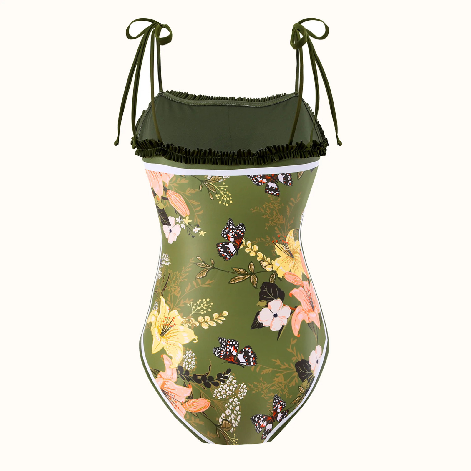 2024 French One-piece Swimsuit Fashion Strapless One-piece Beach Swimwear Bikini 250108