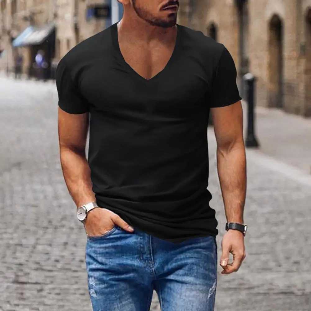 High Quality Mens V-neck solid color sweatshirt absorbent zipper top breathable dress tight fitting shirt summer top T250108