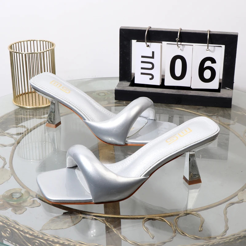 High heeled slippers 2024 Summer wear open-toed Womens sandals with thin heels 7CM Sexy red high heels Banquet shoes 250107