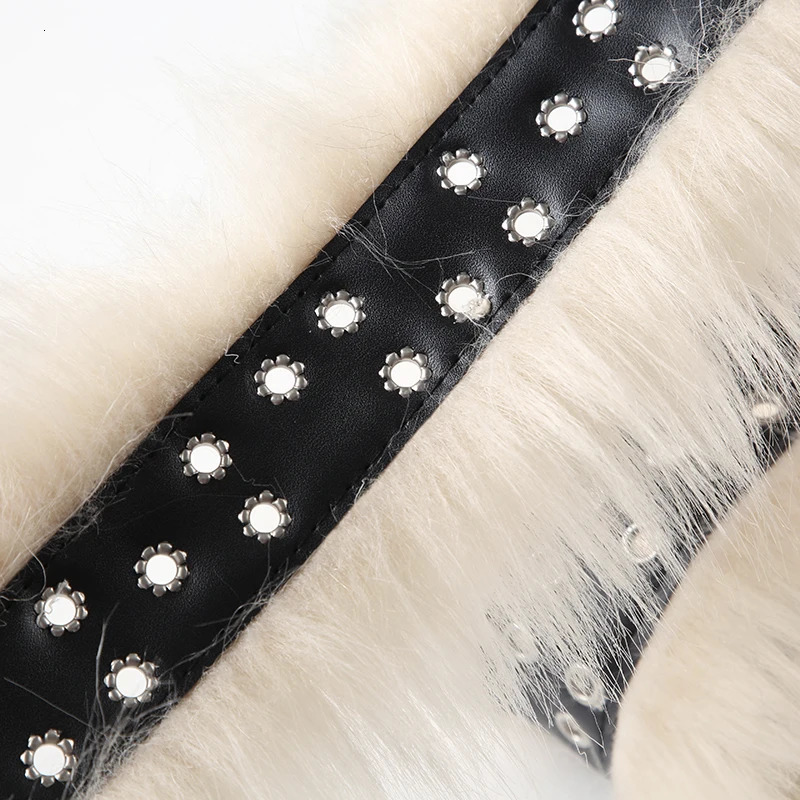 Cuteandpsycho Y2K Fashion Aesthetic PU Belts Vintage Fur Patchwork Chic Adjustable Accessories Fairycore Grunge Leather Belts 250107