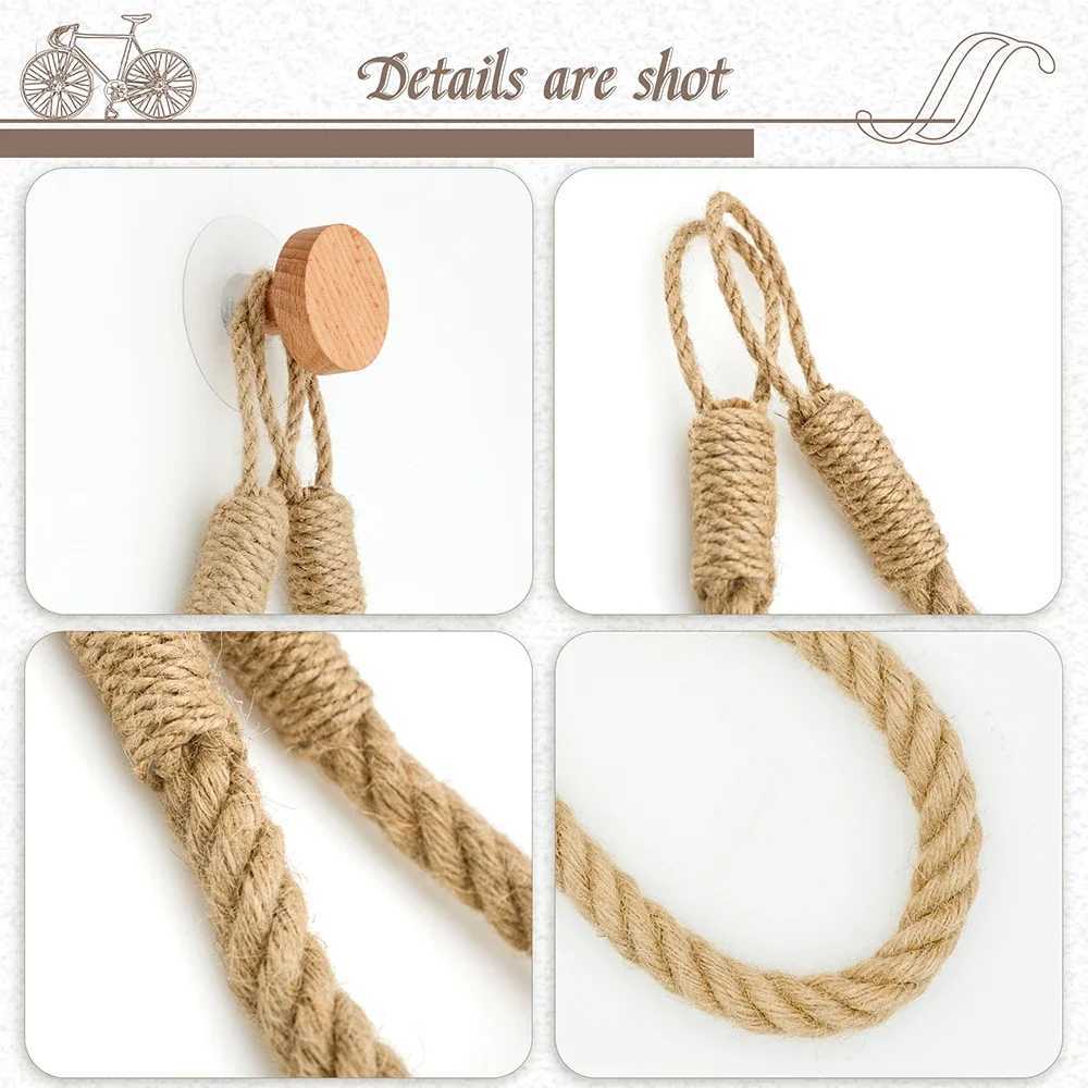 Nail paper towel rack bathroom towel hook toilet paper holder towel rack beige hemp color Y250107