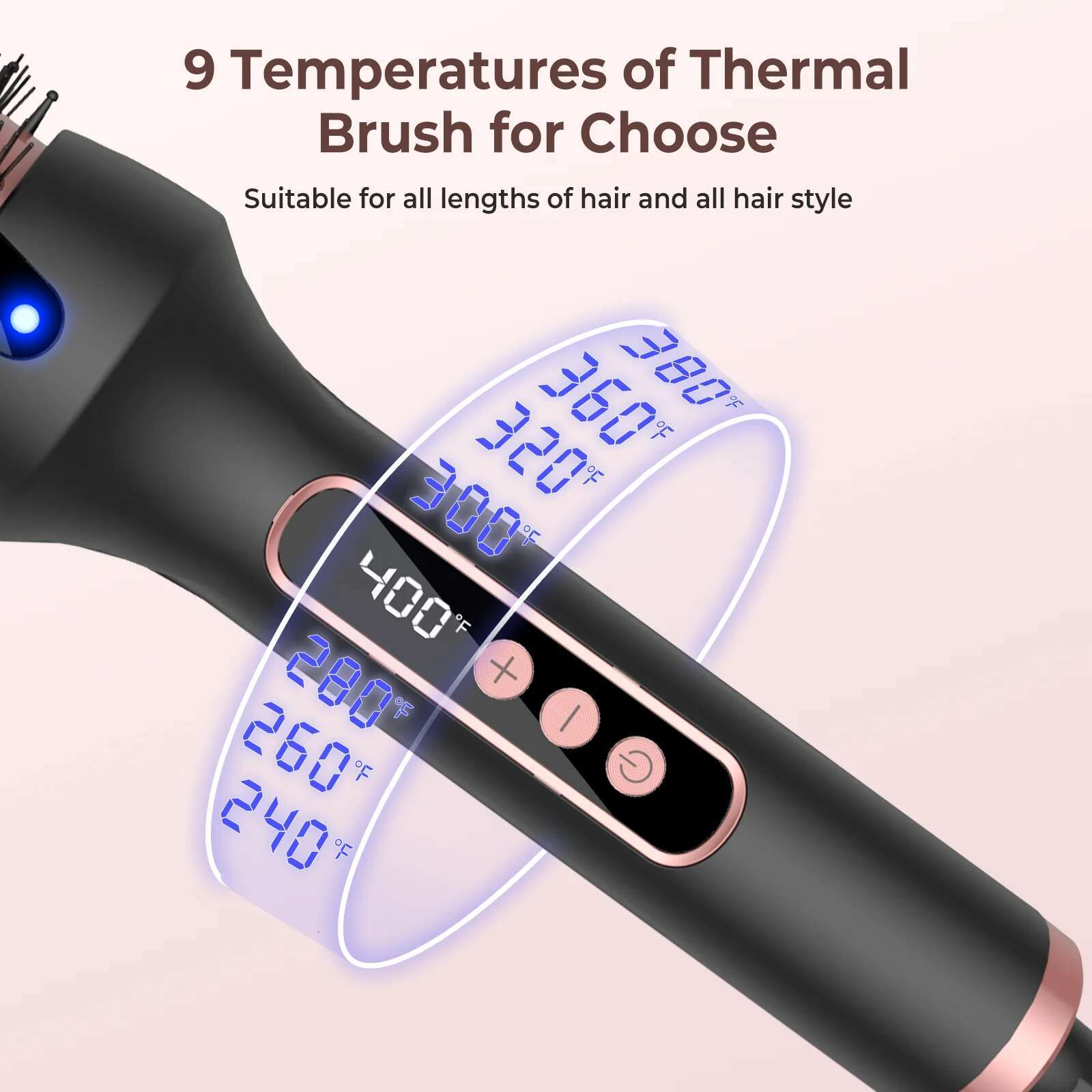1.5 Inch Heated Volumizing Hot Brush Ceramic Curg Iron Travel Hair Curler Comb