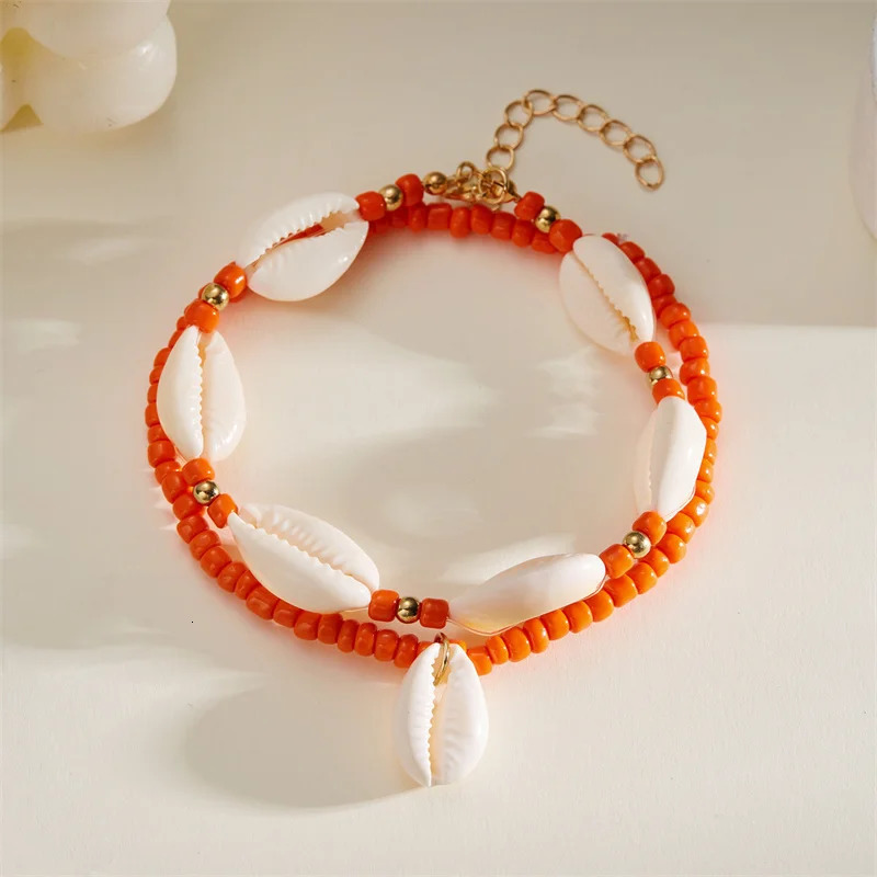 Stackable Boho Rice Beads Shell Anklets For Women Multicolor Simple Aesthetic Summer Beach Ankle Chain Jewelry Friendship Gift 250107