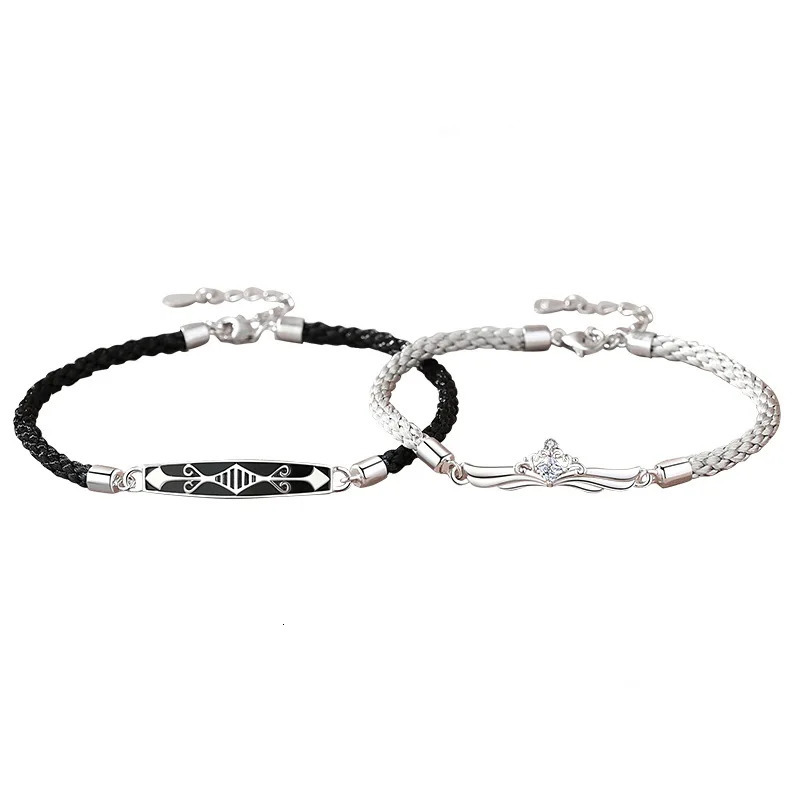 S925 princess and Knight couple bracelets men and women sterling silver bracelets gift 250107