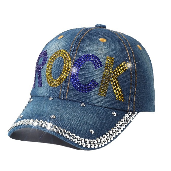 LOVE with diamonds baseball cap casual versatile inlaid diamond duck tongue cap letters decorated sunscreen cowboy sun hat wholesale