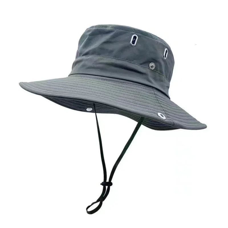 Summer Bucket Hat for Men Fisherman Cap Fishing Outdoor Sunshade Big Brim Sunscreen Riding Hiking Suncreen Sunhat 250107