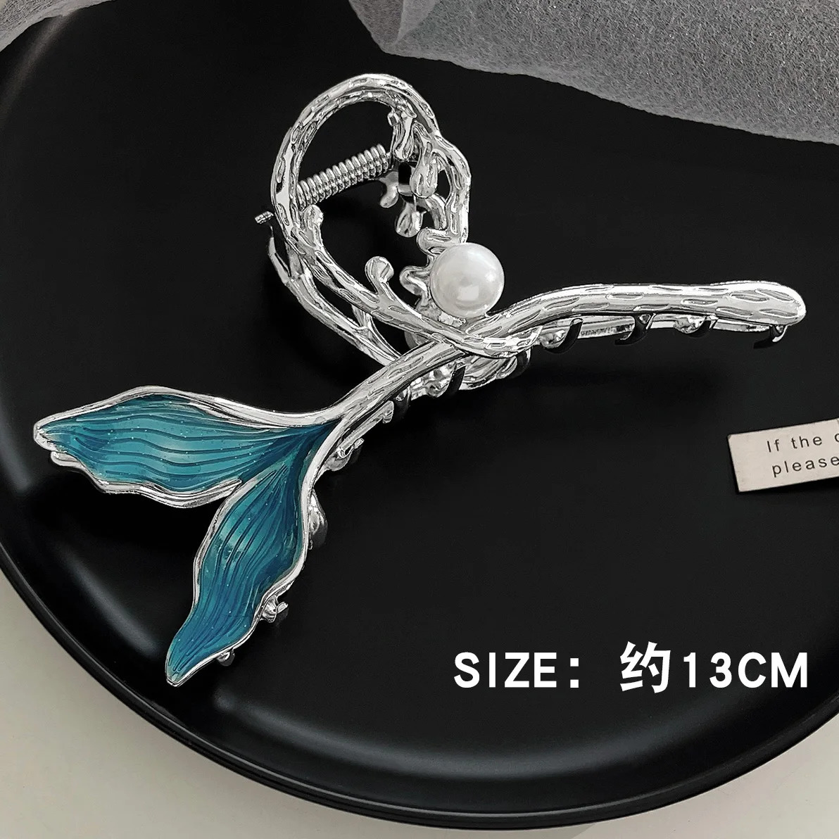 Fashion Pearl Alloy Shark Clip Elegant Mermaid Tail Metal Hair Claw for Ladies Fish Tail n Hair Accessories 250103