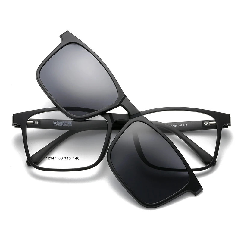 15 Polarized Magnetic Sleeve Glasses Frame Male Ultralight Myopia Square Frame Female Optical Prescription Sunglasses 12147 250107