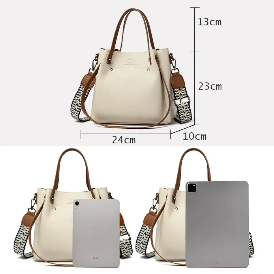Genuine High Quality Leather Shoulder Crossbody Bags for Women Handbags Women Bag Large Capacity Soft Tote Messenger Bag 250106