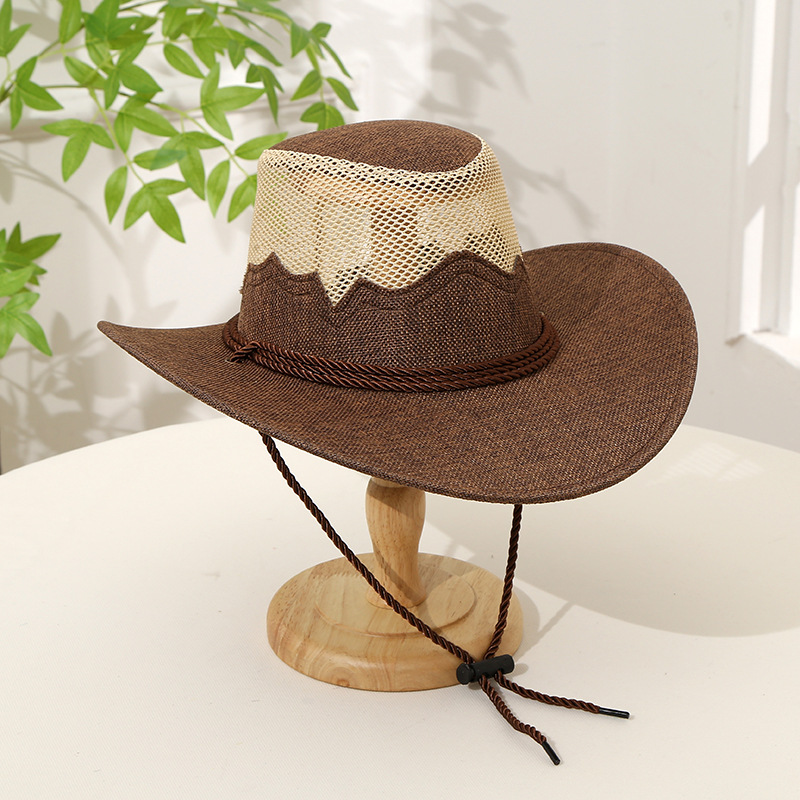 Western cowboy hat Mongolia steppe hat Yingzi handsome large brim hat men and women models casual versatile sun blocking sun hat hot-sale products
