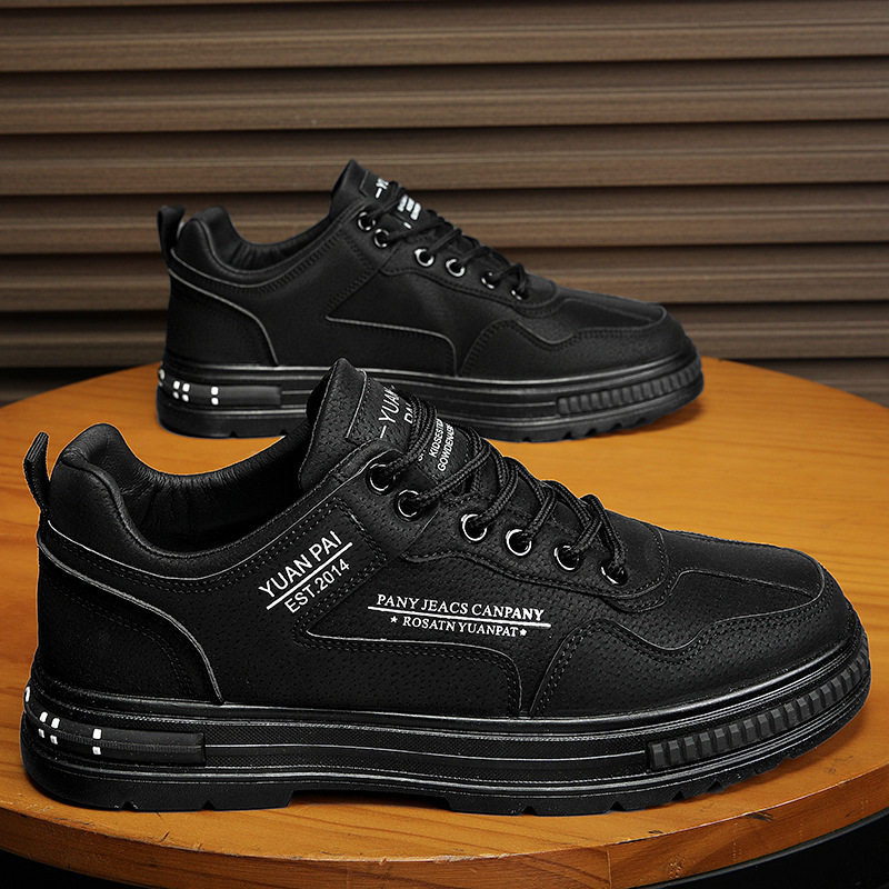 Man PU Leather Sneakers Shoes Men Autumn Outdoor Casual Trendy Leisure Male Designers shoe Low Help Lace Up Platform Walking Footwear ddmythur