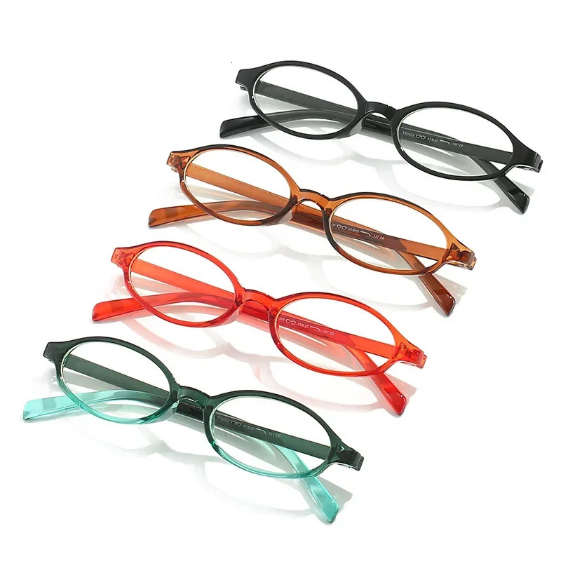 4 Colors Y2K Spice Narrow Frame Anti-blue Plain Glasses Retro Small Frame Oval Women Glasses Clear Computer Protection Glasses 250107