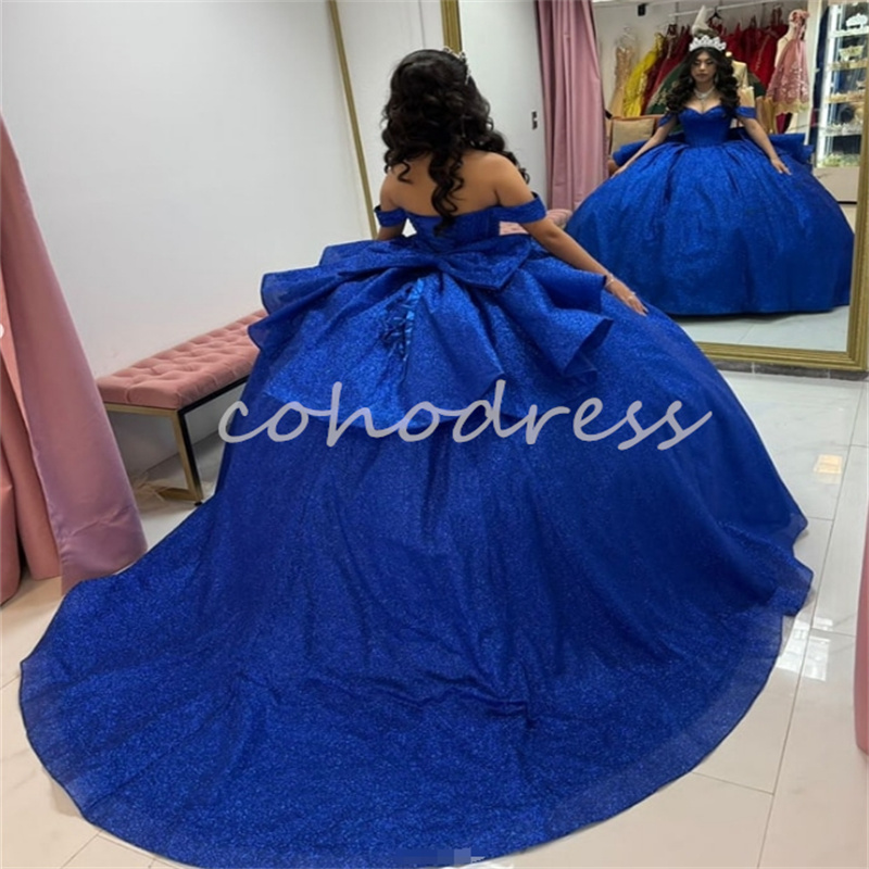 Luxury Royal Blue Quinceanera Dresses With Big Bow Puffy Vestidos De 15 Xv Anos 2025 Debutante Sweet 16 Dress Birthday Jalisco Vestio De Xv Para Savis