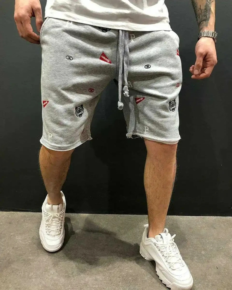 2024 Summer Men Cargo Shorts Jogging Gym Fitness Casual Embroidery Short Pants Street Trend 250106