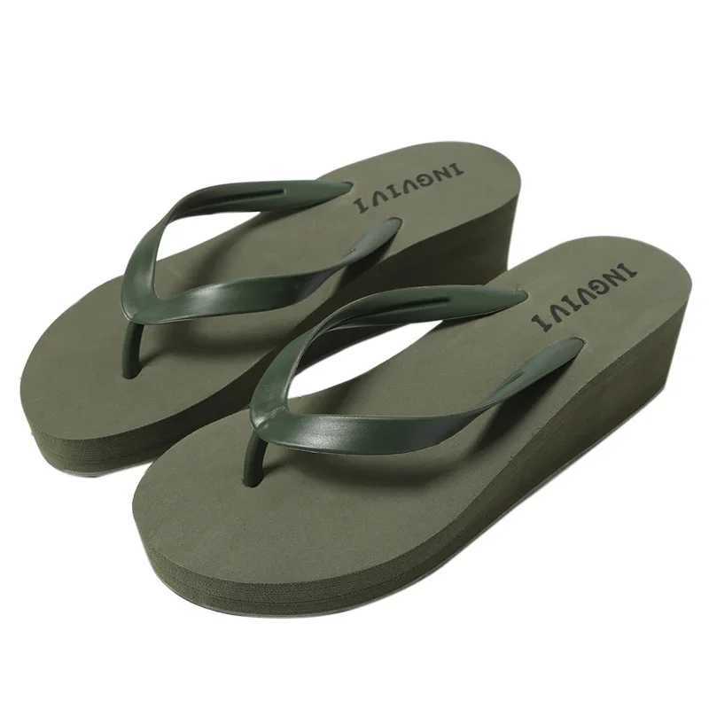 New Arrival Womens shoes slider casual Med candy color rubber flip wedge beach platform luxury Hawaii T250108