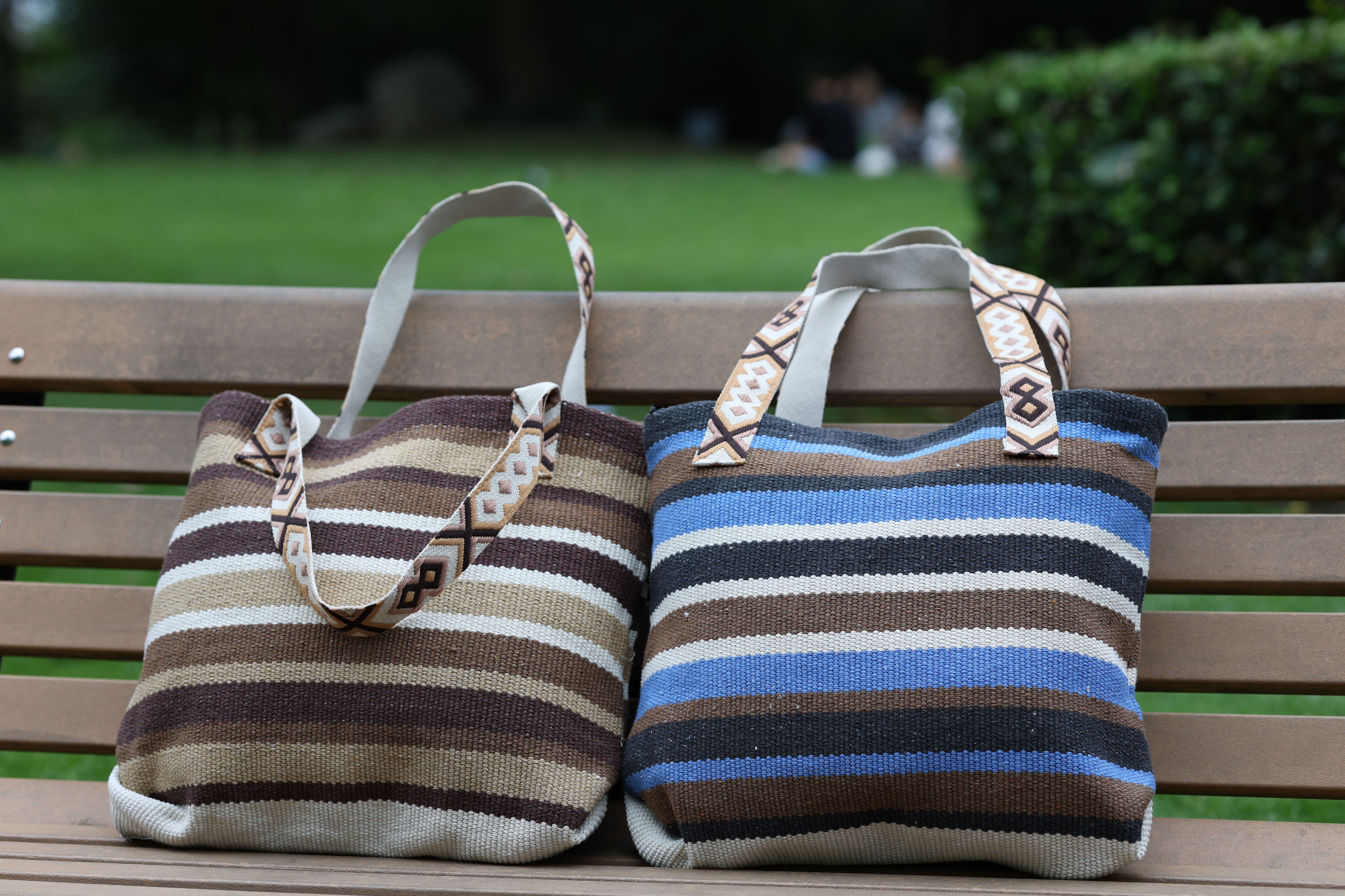 Classic Thick Cotton Knit Travel Tote - Unisex Handcrafted Carryall Bag