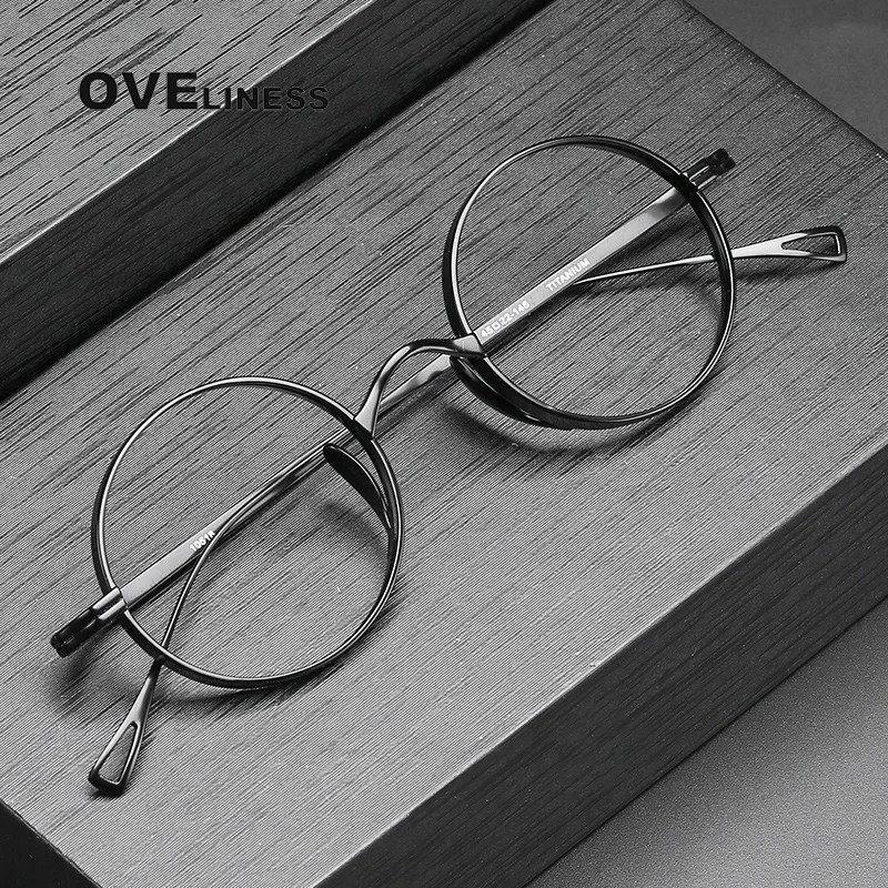 Pure Glasses Frame for Men Retro Round Prescription Eyeglasses frames Women Vintage Myopia Optical male Eyewear 250107