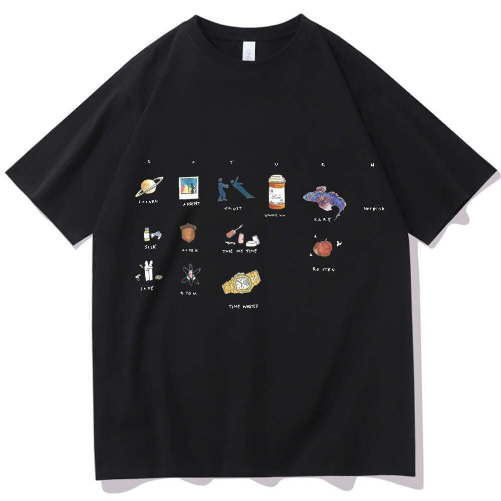 Sza Saturn T-Shirts Unisex Haruku O-Neck Short Sleeve