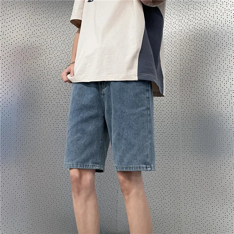 Casual Loose Straight Mens Denim Shorts Stylish Korean Version Summer Student Five-Point Medium Pants Cool and Attractive 250107