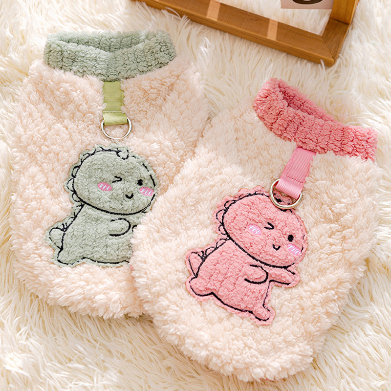 Autumn and Winter Puppy Dog Clothes Cute and Fast Dragon Two Foot Traction Velvet Clothes Thick and Warm Teddy Pet Dog Clothes
