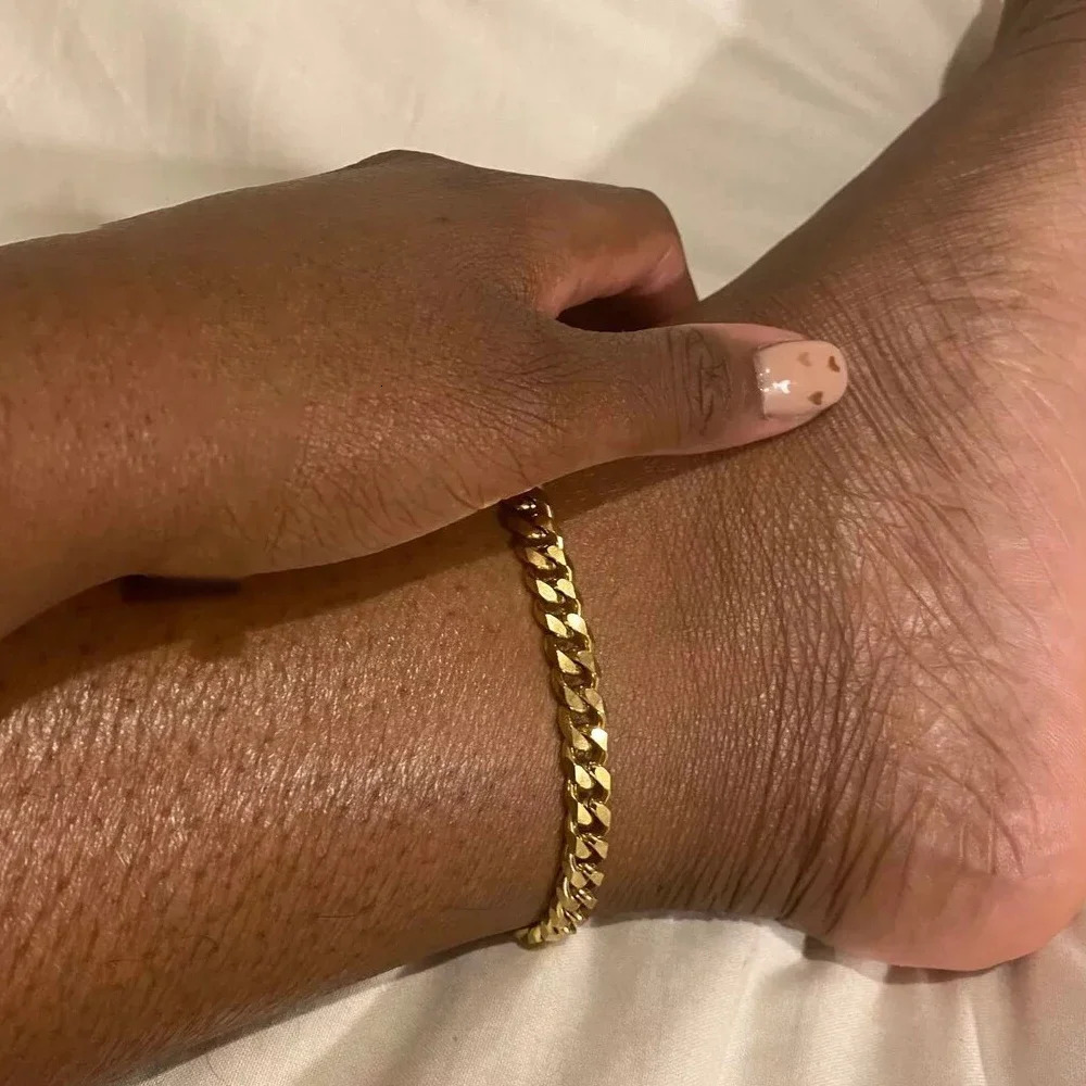 Womens 10PCS Stainless Steel Ankle Chains High-quality Fashion Punk Cuban Chains Mens Womens Golden Anklets Jewelry Wholesale 250107