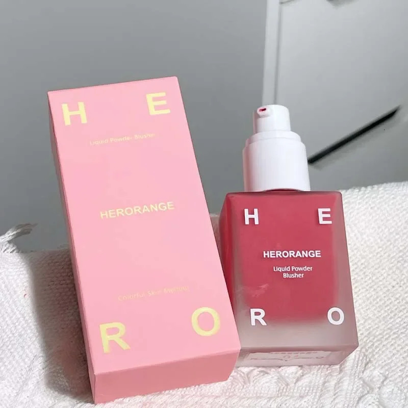 HERORANGE Matte Liquid Blush Velvet Blusher Peach Face Blusher Pigment Lasting Beauty Natural Cheek Tint Cream Blush Makeup 30ML 250108