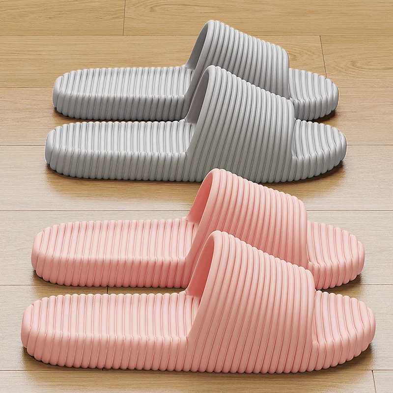 New Arrival New Fashion Summer Womens Slippers Indoor Bathroom Non slip Slippers Couples Shoes Home Leisure Flip Cover Lightweight Beach Sandals T2501