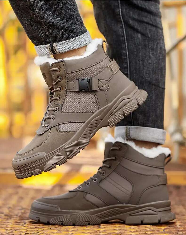 Ddmyoutdoor China Domestic Safety Men Plush Warm Winter Steel Toe Work Indestructible Shoes Puncture Proof Snow Boots