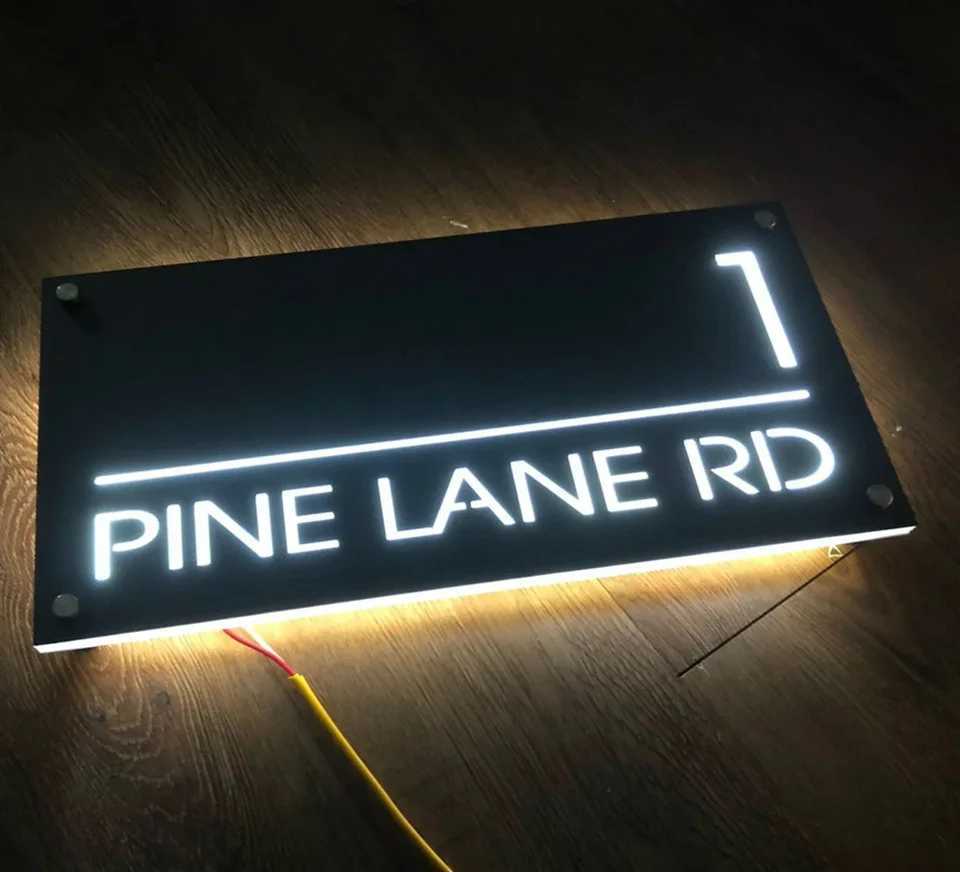 Interior Decorations Customize lighting numbers for House Street Backlit personalize modern residential and sign horizontal addresses H250108