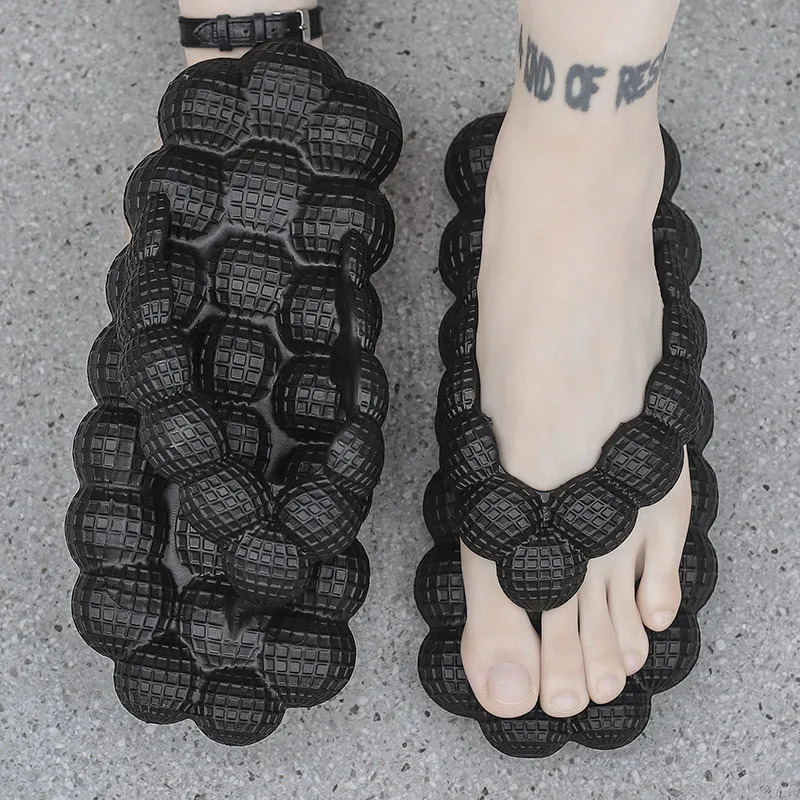 Summer Women Flip Flops Funny Bubble Massage Men Slippers Casual Outdoor Beach Sandals Eva Flat Platform Shoes Sandals Ladies 250107