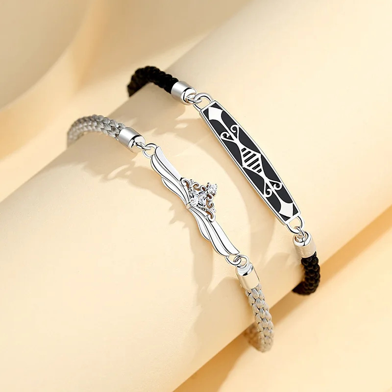 S925 princess and Knight couple bracelets men and women sterling silver bracelets gift 250107