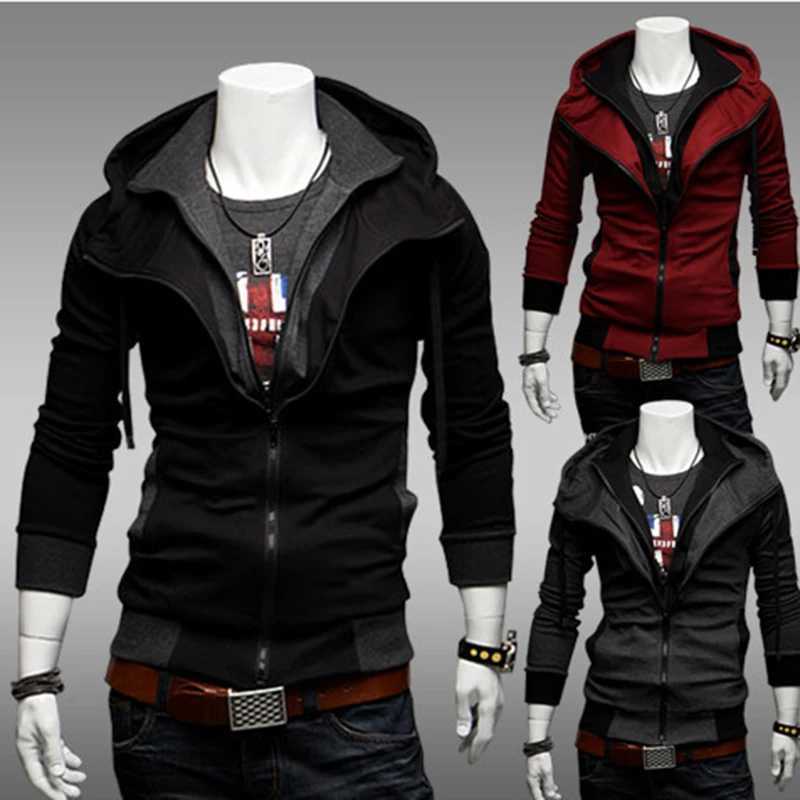 COLDKER Mens Zipper Hooded Wool 4-Color Size M-4XL Casual Hooded Street Top W250108