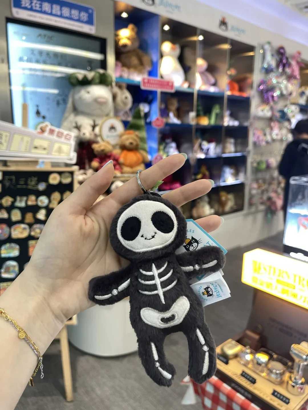 New jellys Cat Halloween Skeleton Bob Ghost Toy Small Pendant Bag Hanging Decoration Keychain Funny Doll Gift