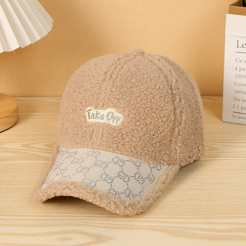 Winter tide thickened warm duck tongue cap ladies with solid color baseball cap Yangqi cold plush hat female models